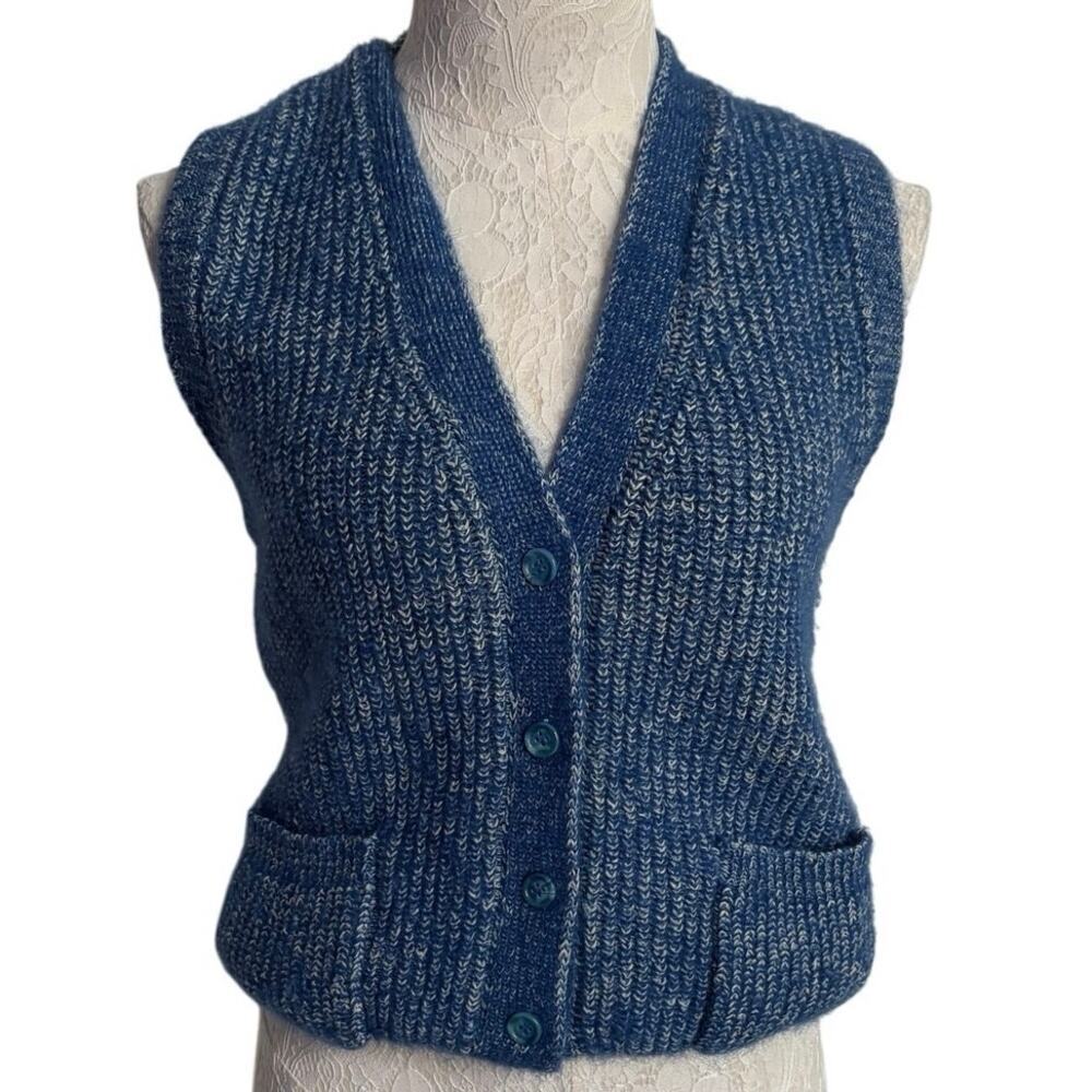 Vintage Wool Vest Cottagecore GORPCORE preppy Light Academia Sz M by Tin Lee